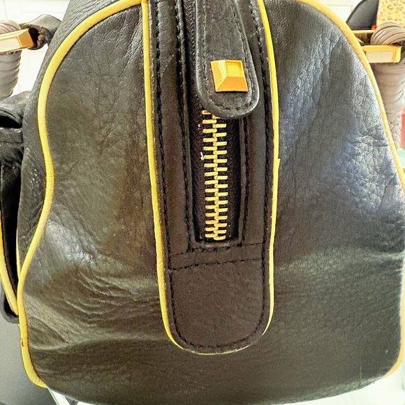 L.A.M.B. Black and Taupe Satchel with Gold Accents - Picture 7 of 7